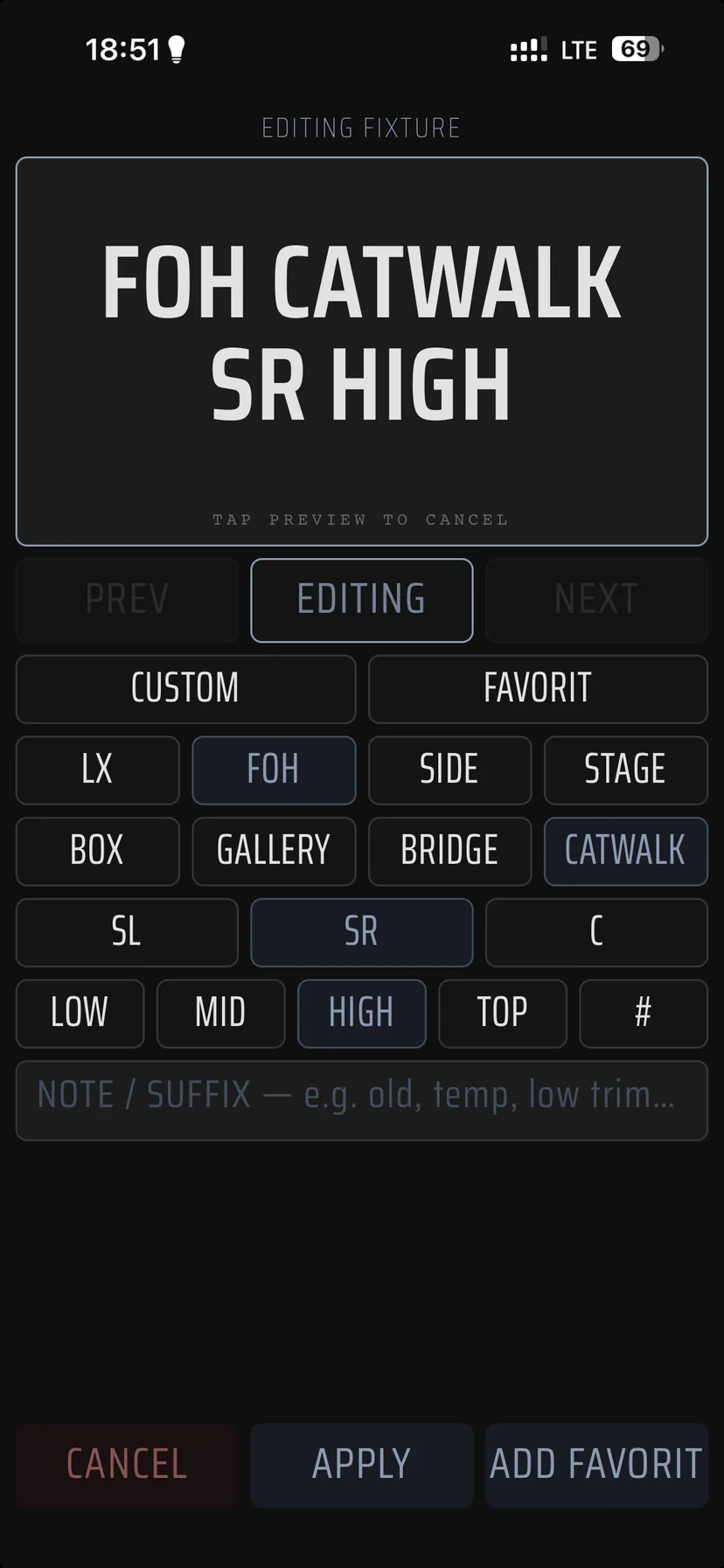 Stage location picker